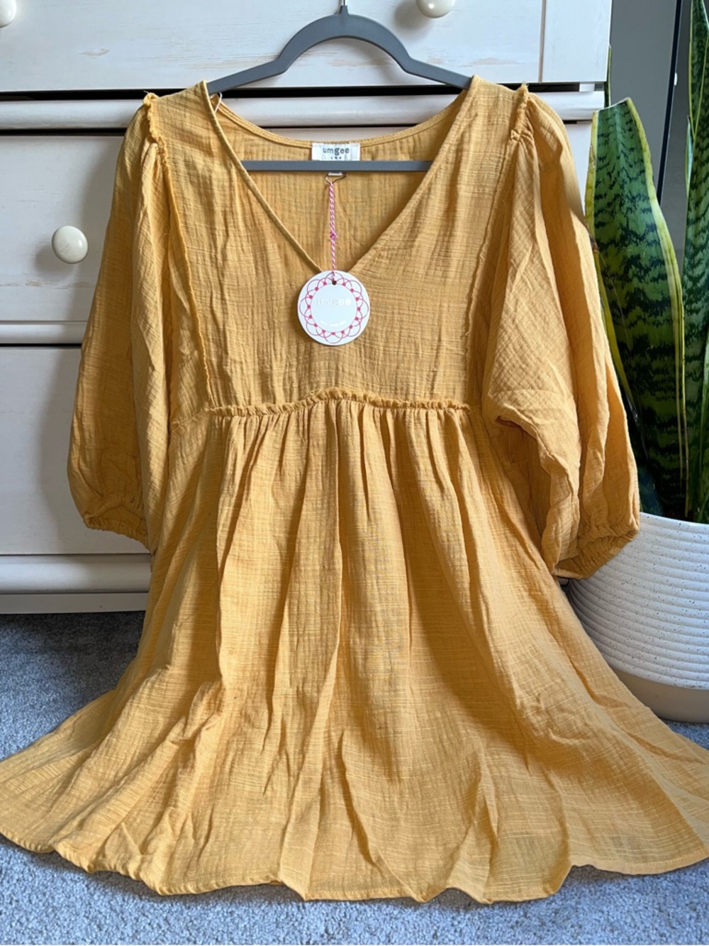 NWT UMGEE Mustard Glaze Dress L